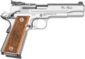 Smith & Wesson 178047 1911 Performance Center Pro Full Size Frame 9mm Luger 10+1 5" Stainless Steel Barrel, Matte Silver Serrated Stainless Steel Slide & Frame w/Beavertail, Wood Grip