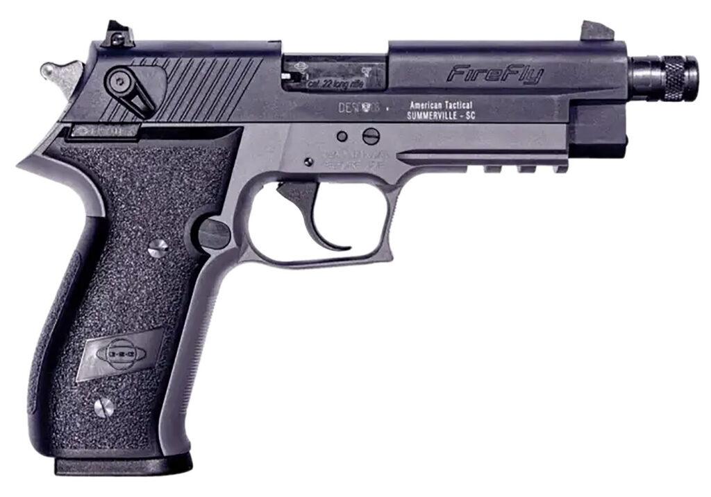 GSG GERG2213TFFSA FireFly 22 LR 13+1 4.90" Black Threaded Barrel, Aluminum Serrated Slide, Smoke Gray Aluminum Frame w/Picatinny Rail, Textured Grip