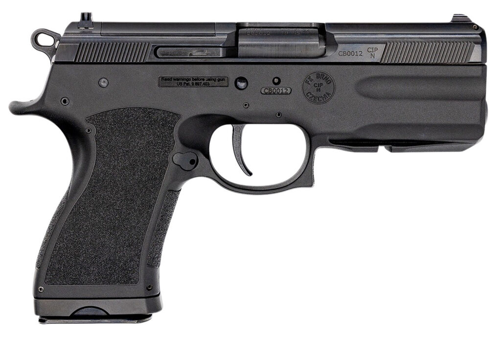FK Brno US TMTPSDC PSD Compact Frame 7.5 FK 14+1 4.30" Black Nitride Tilting Steel Barrel, Dark Gray Nitride Steel Optic Cut/Serrated Slide, Black Polymer Frame w/Accessory Rail, Textured Grip