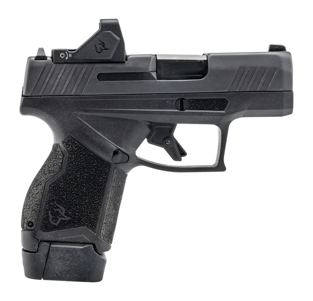 Taurus 1-GX4MP931-RD GX4 w/Optic Micro-Compact Frame 9mm Luger 13+1 3" Satin Black DLC Barrel, Black Gas Nitride Alloy Steel Serrated w/Optic Slide, Black Stainless Steel Frame, Textured Grip, Viridia