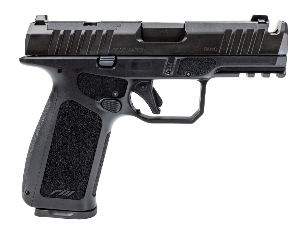 Rost Martin RM1XBCH RM1X Comp Compact 9mm Luger 19+1 4" Black Compensated Match Grade Barrel, Black Tenifer Steel Optic Ready/Serrated Slide, Black Polymer Frame w/Picatinny Rail, Interchangeable Back