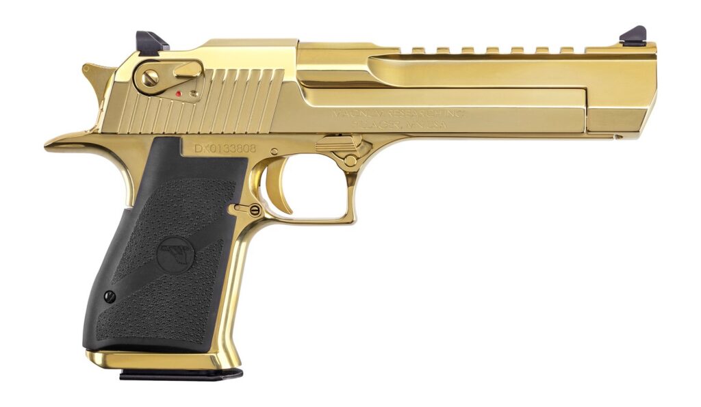 Magnum Research DE357ZNG Desert Eagle Mark XIX 357 Mag 9+1 6" Picatinny Rail Barrel, Gold Zirconium Nitride Serrated Slide & Frame