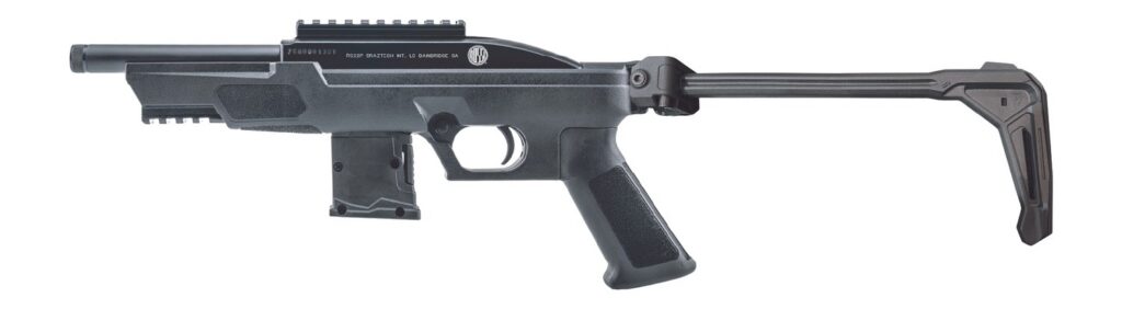 Rossi RS22P6BK-SMPB RS22 22 LR 10+1 6" Black Barrel, Matte Black Polymer Receiver w/Picatinny Rail, Accessory Rail Forend, Black Polymer Pistol Brace, AR Style Grip