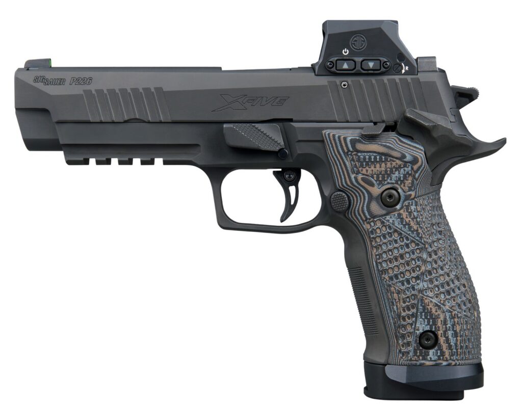 Sig Sauer 226X59XTMSAORXSL P226 XFive Extreme 9mm Luger 20+1 5" Bull Barrel, Black Nitron Stainless Steel Serrated w/Optic Slide, Black Nitron Stainless Steel Frame w/Beavertail & Picatinny Rail, Cust
