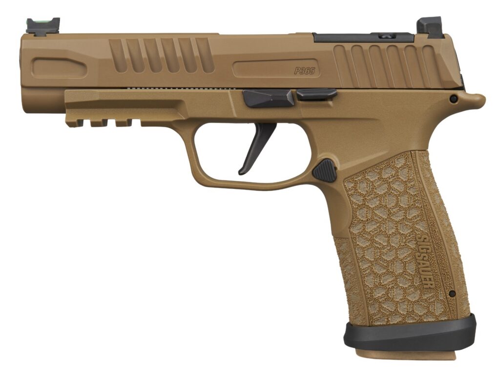 Sig Sauer 365XF9CFO P365 Fuse 9mm Luger 17+1 21+1 4.30" Black Barrel, Coyote Cerakote Stainless Steel Optic Ready/Serrated Slide & Frame w/Picatinny Rail, Interchangeable Backstrap Grip