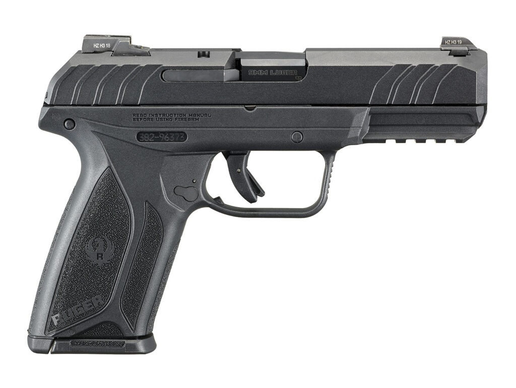 Ruger 3825 Security-9 Pro 9mm Luger 4" Barrel 15+1, Black Polymer Frame With Picatinny Acc. Rail, Black Oxide Steel Slide, Integrated Trigger Safety