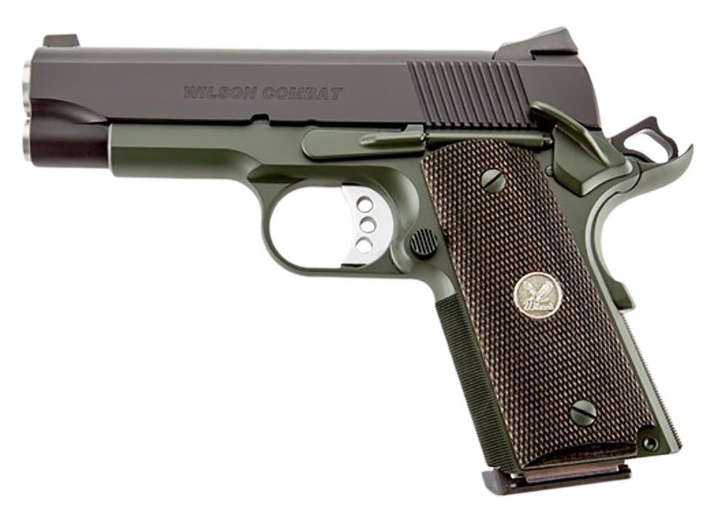 Wilson Combat WCQBCTACA CQB *CA Compliant Compact Frame 45 ACP 8+1 4" Stainless Match Grade Barrel, Carbon Steel Steel Frame w/Beavertail, Diamond Wood Grip
