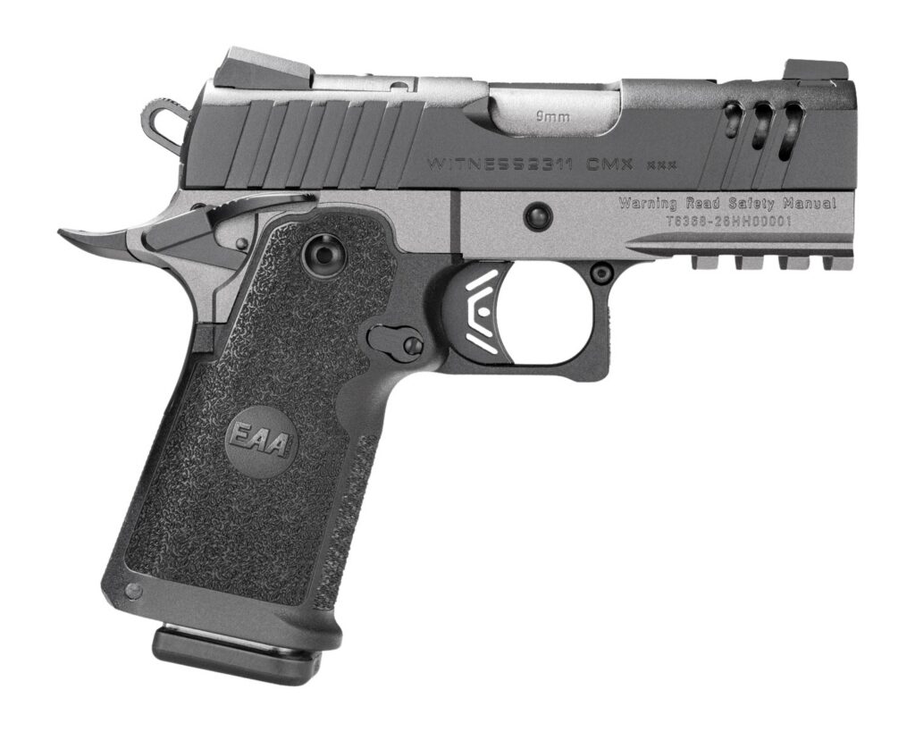 Girsan 395062 Witness2311 CMXXX 9mm Luger 15+1 4.25" Black Barrel, Lightening Cut/Optic Ready/Serrated Slide, Black Polymer Frame w/Accessory Rail, RMSc Footprint