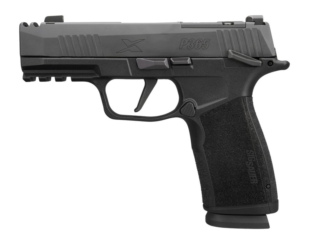 Sig Sauer 365XCA-9-COMP-MS-SL-CA P365 Compact Frame 9mm Luger 10+1 3.10" Black Nitron Stainless Steel Integrated Compensator/Optic Ready Slide, Black Stainless Steel Frame w/Picatinny Rail, Interchang